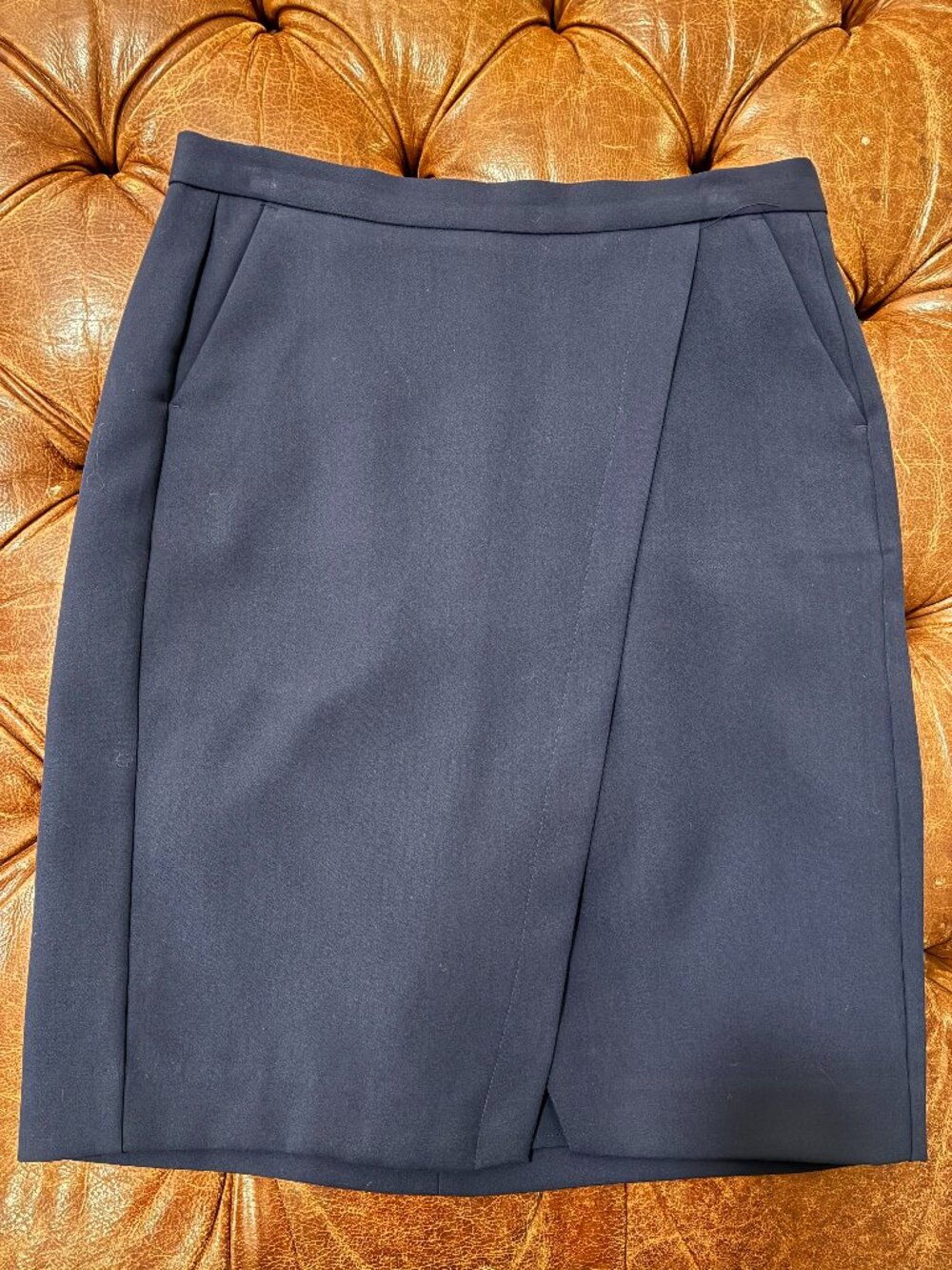 Banana Republic Women's Size 8 Faux Wrap Skirt - Navy Blue
